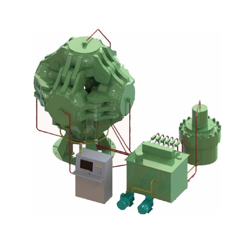Complete six-sided top press system: main unit, hydraulic station and PLC control cabinet for HPHT diamond synthesis
